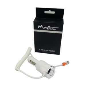 HighProfile Lightning Coiled In-Car Charger for Apple Devices