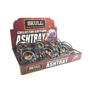 6 x Skull Design Ash Trays Glass Collector Edition